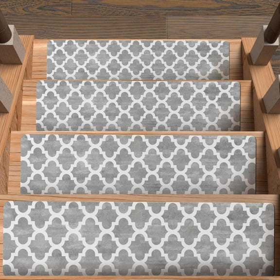 Stair Treads Non Slip for Wooden Steps Indoor 4 Pack 8"x30",Boho Farmhouse Carpet Stair Runner with Rubber Backing,Washable Reusable Stairs Step Treads Soft Safety for Kids Elders Dogs