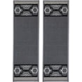 thumbnail image 1 of Stair Treads Skid Slip Resistant Backing Indoor Carpet Stair Treads Trellis Border Design 8 ½ inch x 26 ¼ inch (Set of 2, Grey Black), 1 of 7