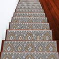 thumbnail image 1 of Stair Treads Traditional Collection Contemporary, Cozy, Vibrant and Soft Stair Treads, 9'' x 28'', Beige & White, Pack of 4 [100% Polypropylene], 1 of 6