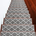 thumbnail image 1 of Stair Treads Trellisville Collection Contemporary, Cozy, Vibrant and Soft Stair Treads, 9'' x 28'', Gray & White, Pack of 13 [100% Polypropylene], 1 of 6