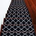 thumbnail image 1 of Stair Treads Trellisville Collection Contemporary, Cozy, Vibrant and Soft Stair Treads, 9'' x 28'', Navy & White, Pack of 4 [100% Polypropylene], 1 of 6