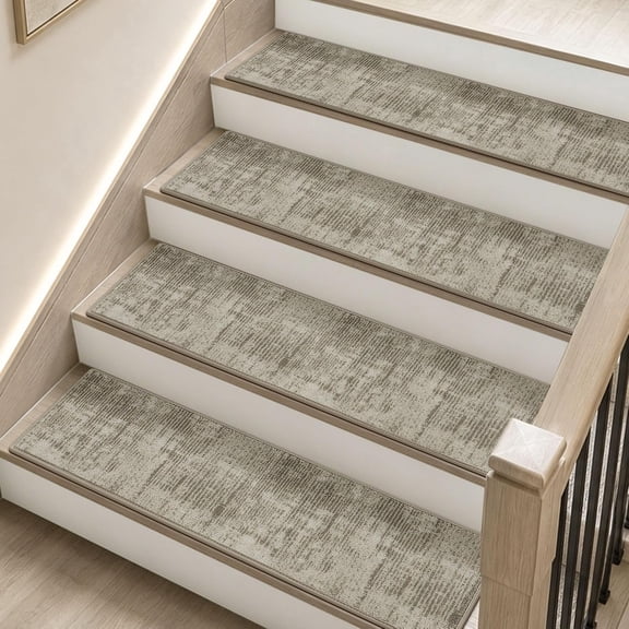 Unbranded Stair Treads Non-Slip Machine Washable Carpet with TPE Backing Indoor 15 Pack 8 x 30 Inch