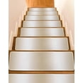 thumbnail image 1 of Stair Treads for Wooden Steps, Beige White Ombre Peel and Stick Stair Treads with Adhesive, Country Minimalist Abstract Gradient Non Slip Indoor Stairs Runner Rugs Mats for Elders Dogs 8"x30"7PCS, 1 of 7