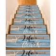 thumbnail image 1 of Stair Treads for Wooden Steps, Blue Beach Peel and Stick Stair Treads with Adhesive, Coastal Starfish Graffiti Retro Wooden Plank Non Slip Indoor Stairs Runner Rugs Mats for Elders Dogs 8"x30"4PCS, 1 of 7