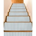 thumbnail image 1 of Stair Treads for Wooden Steps, Blue Striped Peel and Stick Stair Treads with Reusable Adhesive, Blue White Stripes Farmhouse Non Slip Indoor Stairs Runner Rugs Mats for Elders Dogs 8"x30" 15PCS, 1 of 7
