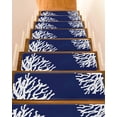 thumbnail image 1 of Stair Treads for Wooden Steps, Coral Navy Blue Peel and Stick Stair Treads with Adhesive, Coastal Ocean Marine Nautical Beach Non Slip Indoor Stairs Runner Rugs Mats for Elders Dogs 8"x30"4PCS, 1 of 7