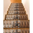 thumbnail image 1 of Stair Treads for Wooden Steps, Country Star Brown Peel and Stick Stair Treads with Adhesive, Western Texas Vintage Farmhouse Wooden Non Slip Indoor Stairs Runner Rugs Mats for Elders Dogs 8"x30"10PCS, 1 of 7