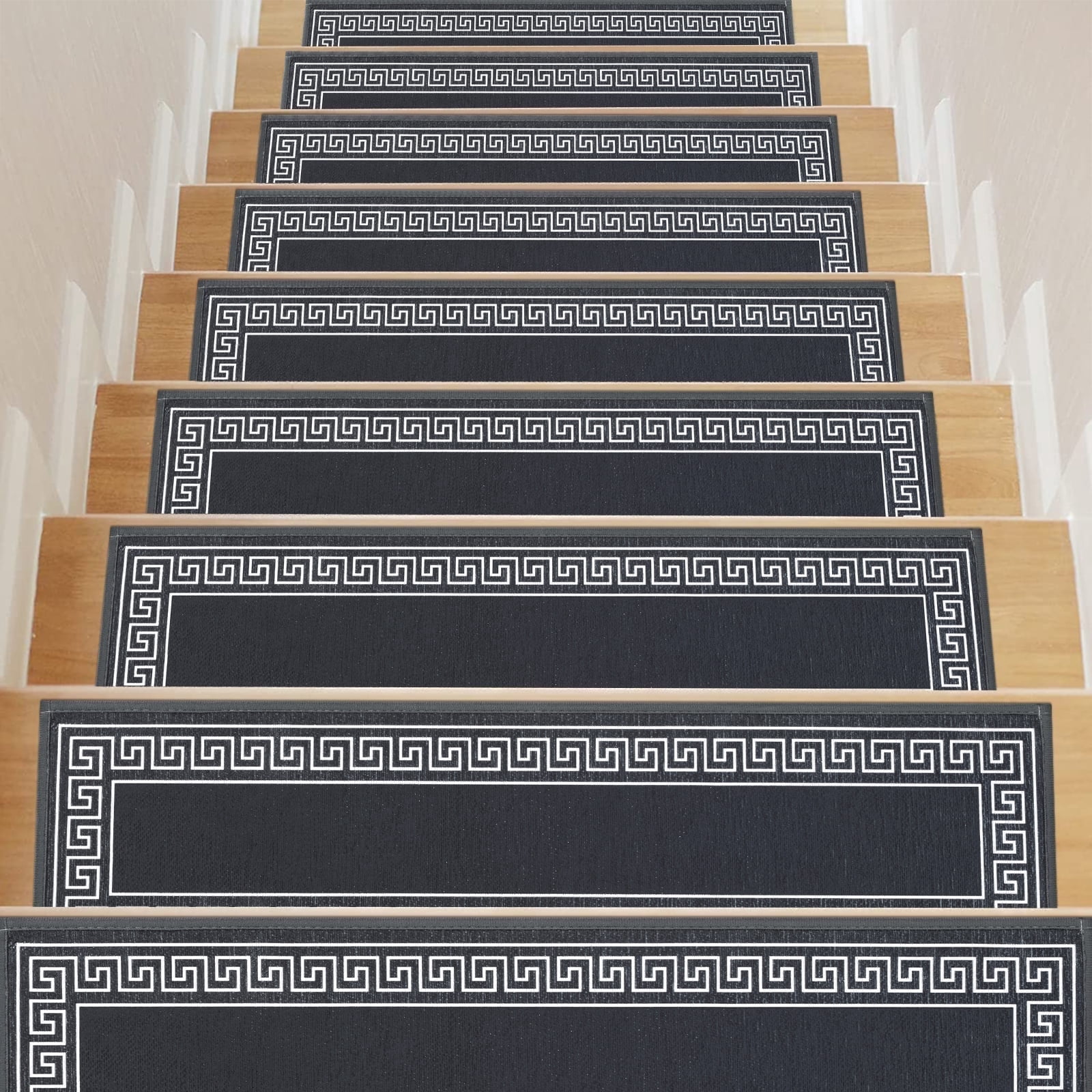 Stair Treads for Wooden Steps Indoor, 15 Pack 8" X 30" Stair Treads Non Slip with Reusable Adhesive Backing, Non-Skid Carpet Stair Runners for Kids Elders and Pets
