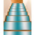 thumbnail image 1 of Stair Treads for Wooden Steps, Ombre Turquoise Peel and Stick Stair Treads with Adhesive, Gradient White Abstract Minimalist Stripe Non Slip Indoor Stairs Runner Rugs Mats for Elders Dogs 8"x30"10PCS, 1 of 7
