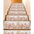 thumbnail image 1 of Stair Treads for Wooden Steps,Orange Spring Floral Peel and Stick Stair Treads with Adhesive,Summer Botanical Watercolor Flower Non Slip Indoor Stairs Runner Rugs Mats for Elders Dogs 8"x30" 4PCS, 1 of 7