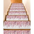 thumbnail image 1 of Stair Treads for Wooden Steps, Pink Eucalyptus Leaves Peel and Stick Stair Treads with Adhesive, Summer Botanical Watercolor Non Slip Indoor Stairs Runner Rugs Mats for Elders Dogs 8"x30"15PCS, 1 of 7