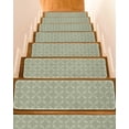 thumbnail image 1 of Stair Treads for Wooden Steps, Sage Green Peel and Stick Stair Treads with Adhesive, Geometric Flower Leaf Diamond Plaid Retro Non Slip Indoor Stairs Runner Rugs Mats for Elders Dogs 8"x30"10PCS, 1 of 7