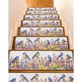 thumbnail image 1 of Stair Treads for Wooden Steps, Spring Floral Peel and Stick Stair Treads with Reusable Adhesive, Summer Birds Botanical Fence Non Slip Indoor Stairs Runner Rugs Mats for Elders Dogs 8"x30" 15PCS, 1 of 7