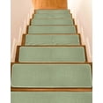 thumbnail image 1 of Stair Treads for Wooden Steps, Vintage Sage Green Peel and Stick Stair Treads with Adhesive, Farmhouse Retro Beige Solid Color Non Slip Indoor Stairs Runner Rugs Mats for Elders Dogs 8"x30"7PCS, 1 of 7