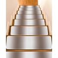 thumbnail image 1 of Stair Treads for Wooden Steps, White Brown Peel and Stick Stair Treads with Adhesive, Modern Gradient Vertical Stripes Geometric Non Slip Indoor Stairs Runner Rugs Mats for Elders Dogs 8"x30"4PCS, 1 of 7