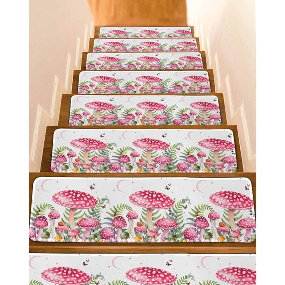 Stair Treads for Wooden Steps Indoor Runner Rug Carpet, 4 Pieces Peel and Stick Staircase Step Treads Covers Washable Throw Door Mats, 30"x8"