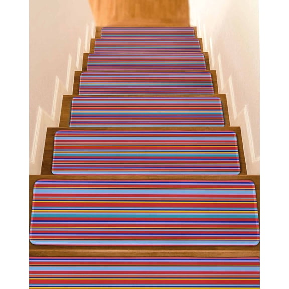 Stair Treads for Wooden Steps Indoor Runner Rug Carpet, 4 Pieces Peel and Stick Staircase Step Treads Covers Washable Throw Door Mats, 30"x8"
