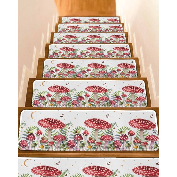 Stair Treads for Wooden Steps Indoor Runner Rug Carpet, 4 Pieces Peel and Stick Staircase Step Treads Covers Washable Throw Door Mats, 30"x8"