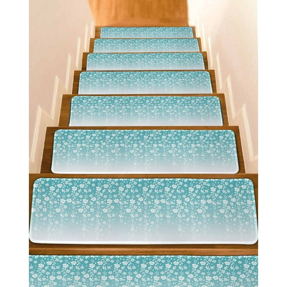 Stair Treads for Wooden Steps Indoor Runner Rug Carpet, 4 Pieces Peel and Stick Staircase Step Treads Covers Washable Throw Door Mats, 30"x8"