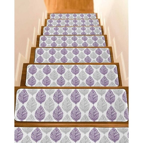 Stair Treads for Wooden Steps Indoor Runner Rug Carpet, 4 Pieces Peel and Stick Staircase Step Treads Covers Washable Throw Door Mats, 30"x8"
