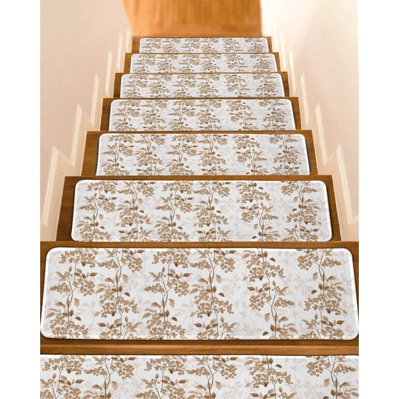 Stair Treads for Wooden Steps Indoor Runner Rug Carpet, 7 Pieces Peel and Stick Staircase Step Treads Covers Washable Throw Door Mats, 30"x8"
