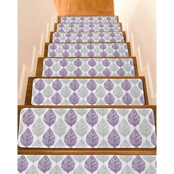 Stair Treads for Wooden Steps Indoor Runner Rug Carpet, 7 Pieces Peel and Stick Staircase Step Treads Covers Washable Throw Door Mats, 30"x8"