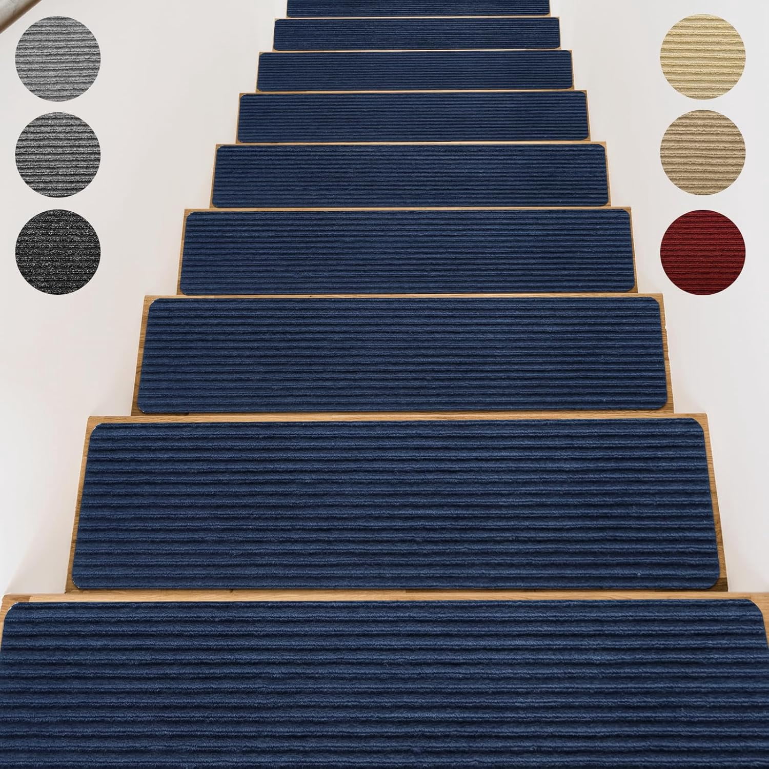 Stair Treads for Wooden Steps - Non Slip Stairs Carpet Tape Peel and ...