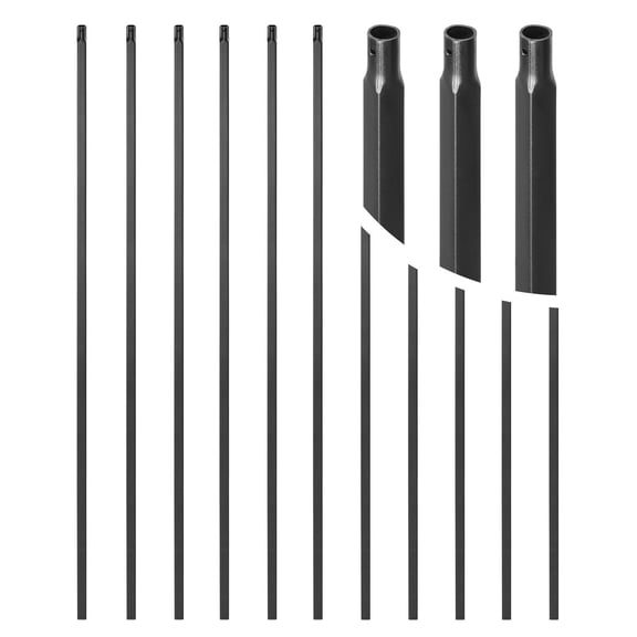 Staircase Balusters 11 Pack 44-Inch Indoor Spindle Stair Balusters Made of Carbon Steel with Black Powder Coating, Durable Metal Spindles for Stair Railing, Easy Installation, Indoor, 11-Piece Set