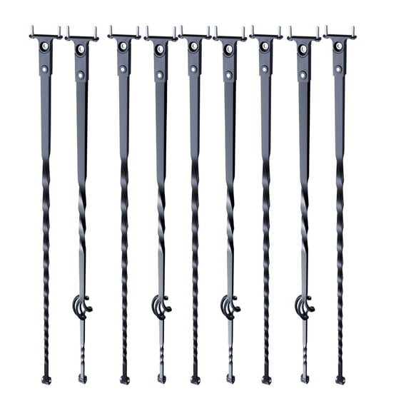 Staircase Balusters 44'', 10 Pack Metal Deck Railing Spindles - Galvanized Steel Decorative Stair Railing Kit with Shoes & Screws - Spiral & Basket Designs