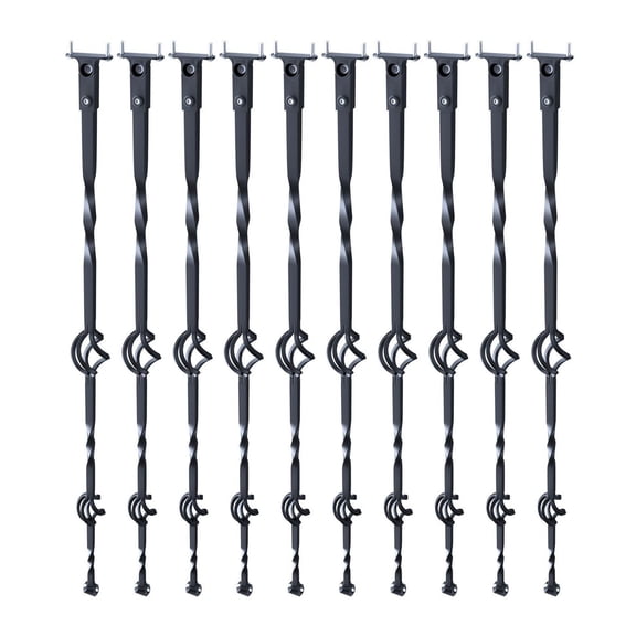 Staircase Balusters 44'', Metal Banister Spindles 10 Pack, Galvanized Steel Deck Baluster with Double Basket Design, Shoes & Screws Included