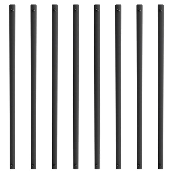 Staircase Metal Balusters, 38'' x 1'' Flat Aluminum Alloy Decorative Banister Spindles, 72 Pack Deck Baluster with Screws, Classic Hollow Deck Railing Satin Black Powder Coated for Porch,