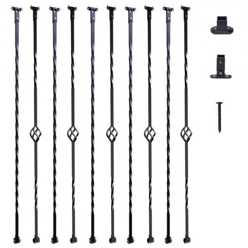 Staircase Metal Balusters, 44'' x 1/2" Galvanized Steel Decorative