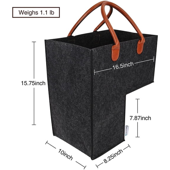 Staircase Storage Basket, Foldable Storage Bin, Portable Synthetic Leather Handle Organizer for Laundry and Toys, Space-Saving Durable Home Storage Container with Comfortable Grip
