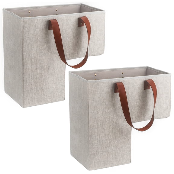 Staircase Storage Basket Natural Beige Collapsible Stair Step Organizer
