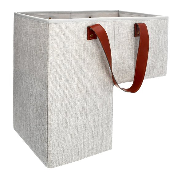 Staircase Storage Basket Naturel Beige Foldable Handles Home Office Stair Storage