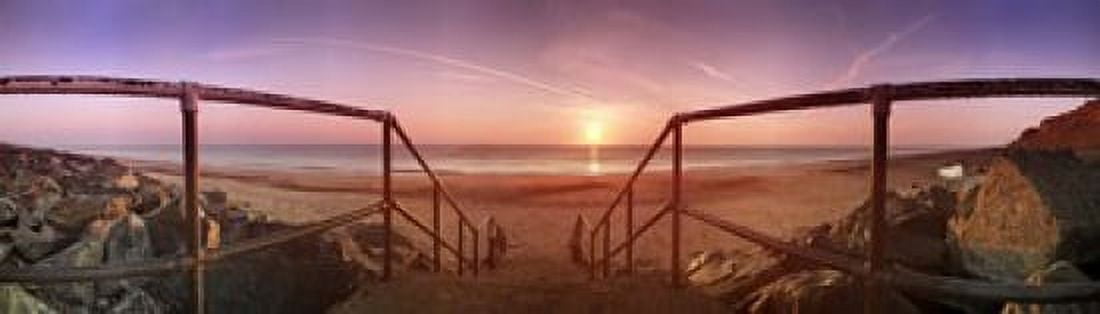 Staircase leading towards a beach California Norfolk England Canvas Art - Panoramic Images (20 x 6)