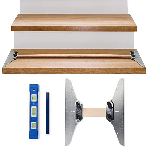 Staircision Stair Tread Template Tool - Stair Gauge Set with Carpenter Pencil and Level for Extra Precision - Solid Metal Stairs Jig for Accurately Measuring Angle and Length$$Tools & Hardware Other