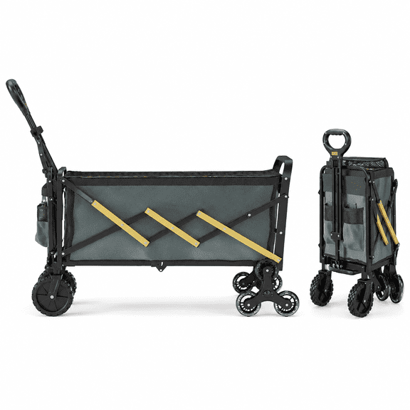 Stairs Climbing Cart with Triangular Wheels, 2 in 1 Folding Utility Cart