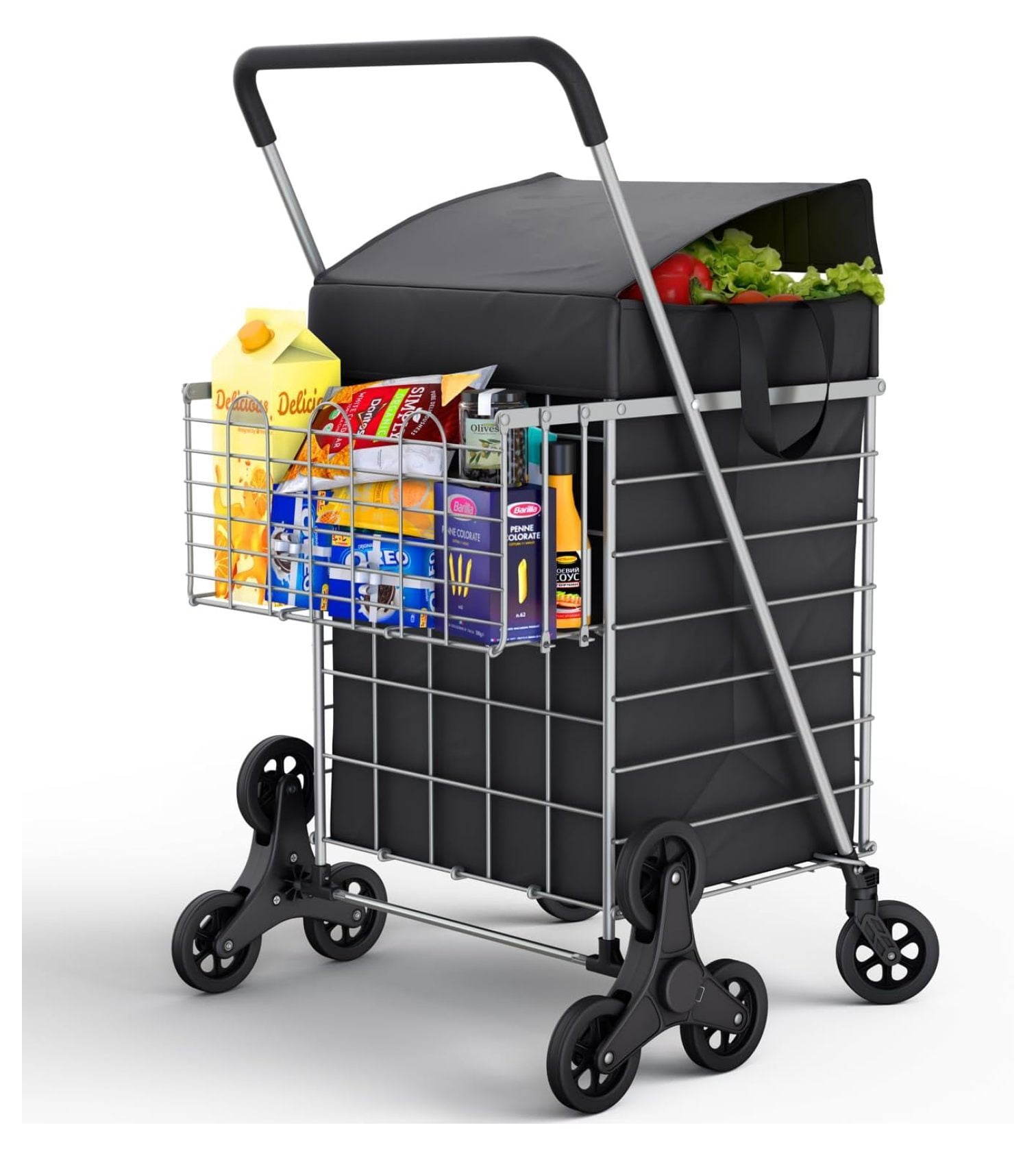 Stair Climbing Lightweight Folding Grocery Cart Dbest Products
