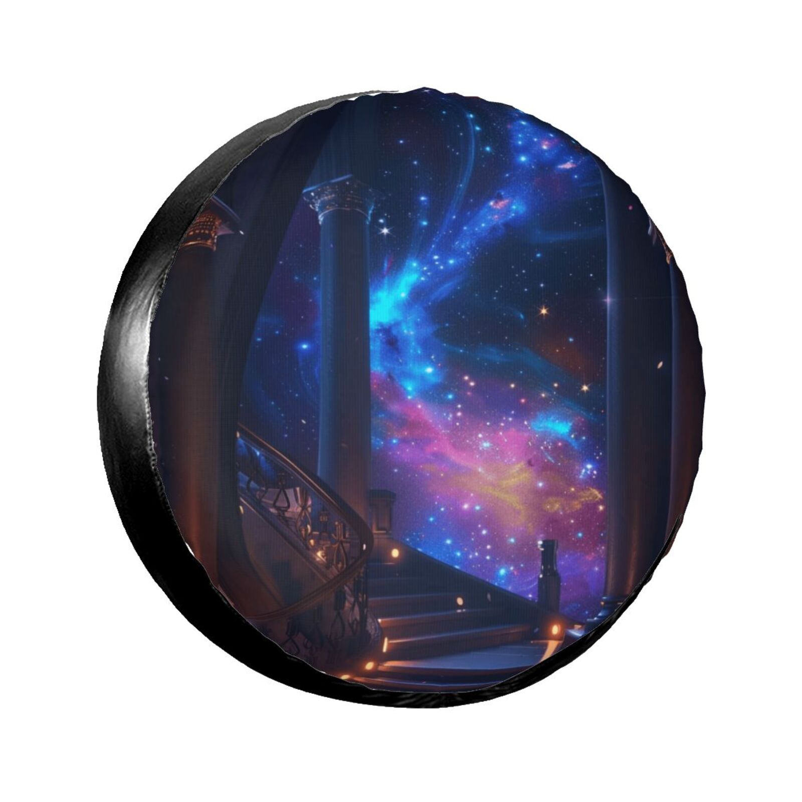 Stairs to the star river Camping spare tire cover, wheel protector