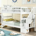 thumbnail image 1 of Stairway Bunk Bed With Sufficient Storage Drawers And Guard Rail, White Twintwin Practical Containers, 1 of 6