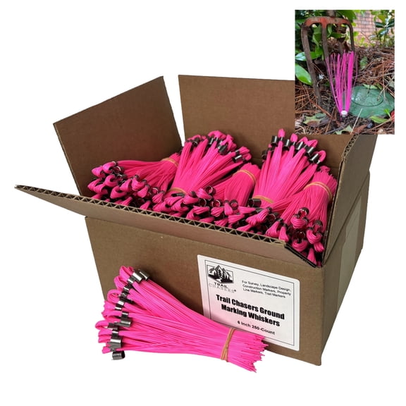 Trail Chasers Pink Marking Flags (Whiskers), 6", 250 Count for Survey & Construction