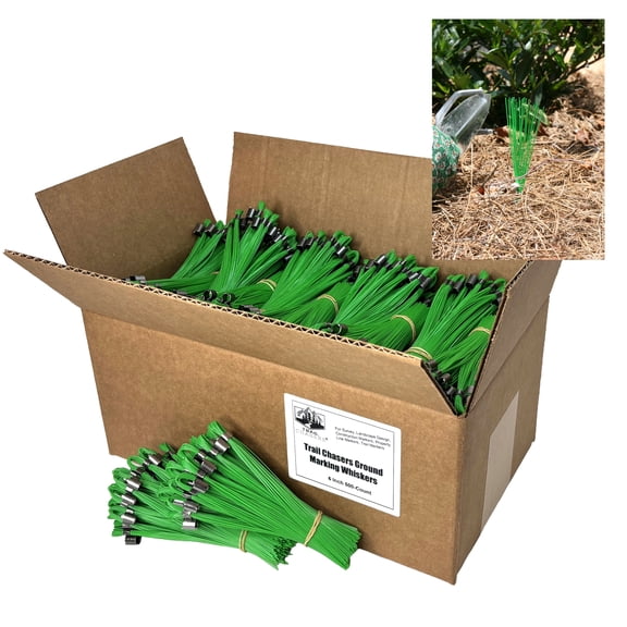 Trail Chasers Green Marking Whiskers, 6 Inch, 500-Count  Survey, Construction, Landscaping & Trail Markers
