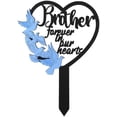 thumbnail image 1 of Stake Graves Cemetery Decorations Sign Brother Metal Memorial Grave Markers Boy Memorial Graveside Plaque Heart Dove Cemetery Plaque Stake for Outdoor Outside Yard Garden$$Garden & Patio, 1 of 7