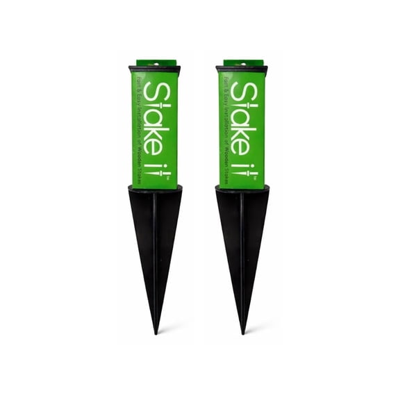Stake It Heavy-Duty No-Dig Landscape Ground Anchor, Post Support for Trellis, Signs & Outdoor Structures, 2pk