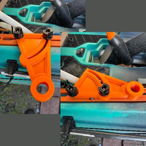 Stake Out Pole Holder for Stake-n-Stow | Kayak Rail Mount Pole Support | Swing-Away Gear Track Accessory | Fits Left/Right Side | Stable Kayak Pole Storage