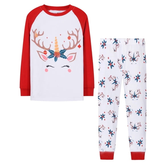 Staki 2PCS Toddler Baby Girls Christmas Outfits Cartoon Long Sleeve Top Pants Set Christmas Sweatshirt Kids(White,8-9 Years)