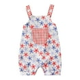 thumbnail image 1 of Staki 4th Fourth of July Baby Girl Outfit American Flag Print Overalls Shorts Pocket Suspender Romper Clothes Fourth of July Outfits for Toddlers Girl 6M 12M 18M Multicolor,3-6 Months, 1 of 7