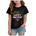 thumbnail image 1 of Staki 4th of July Toddler T-Shirts Kids Girls 4th of July Shirts Toddler American Flag T-Shirt Girls Patriotic Short Sleeve Tees Cotton Top Clothes 2T,3T,4T(Black,3-4 Years), 1 of 5