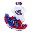 thumbnail image 1 of Staki 4th of July Tutu Set for Girl Infant Newborn Baby Girl 4th of July Outfits Letter Romper Tutu Bloomers Shorts Set Independence Day Summer Clothes 0-18M(Red,3-6 Months), 1 of 4